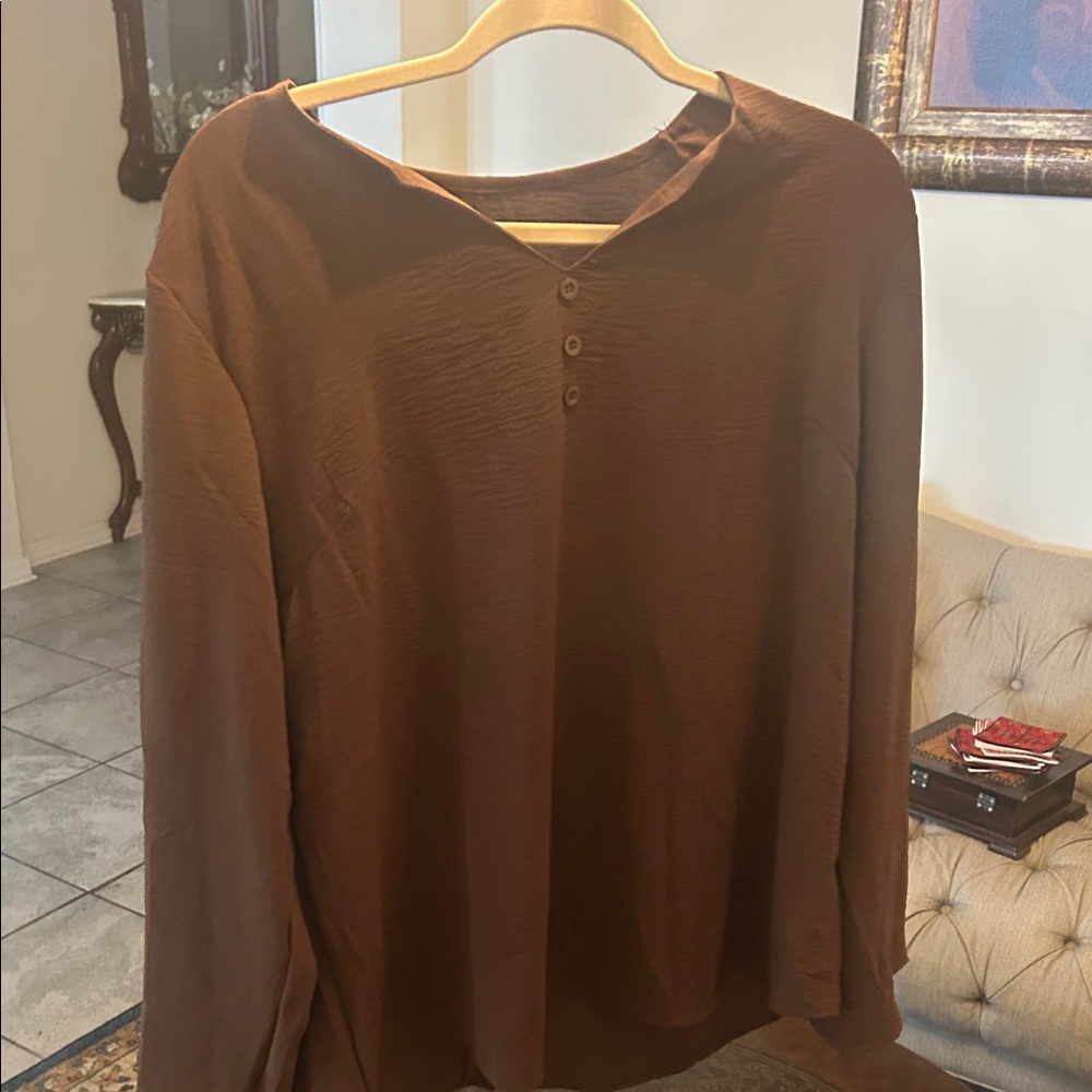 Elegant Brown Women's Blouse